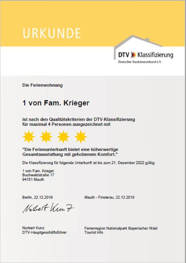 Ferienwohnungen Krieger Mauth Exterior foto